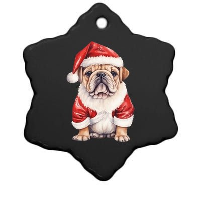 Christmas Pug Dog Cute Holiday Ceramic Star Ornament