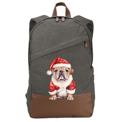 Christmas Pug Dog Cute Holiday Cotton Canvas Backpack