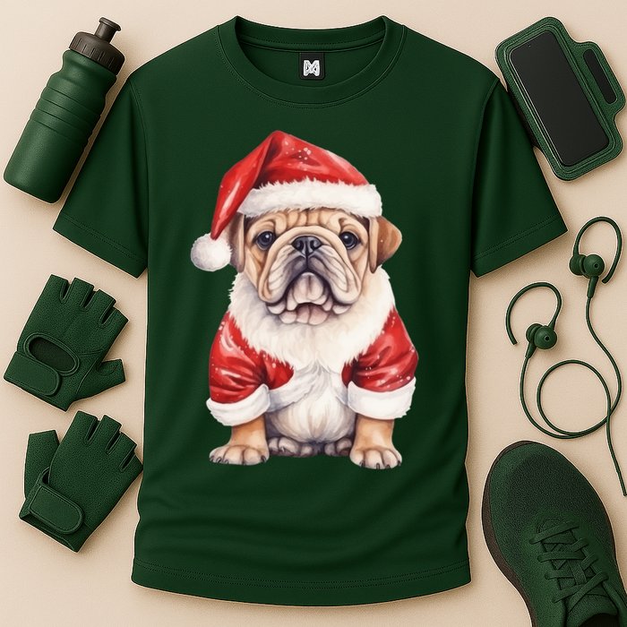 Christmas Pug Dog Cute Holiday Performance Shirt
