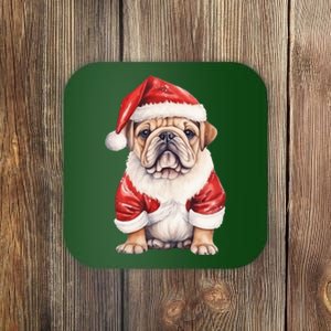 Christmas Pug Dog Cute Holiday Coaster