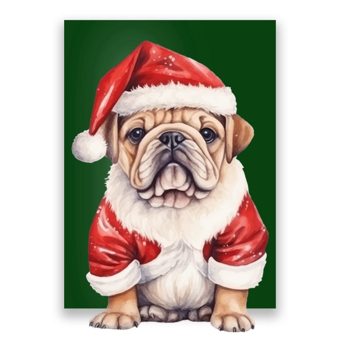 Christmas Pug Dog Cute Holiday Poster