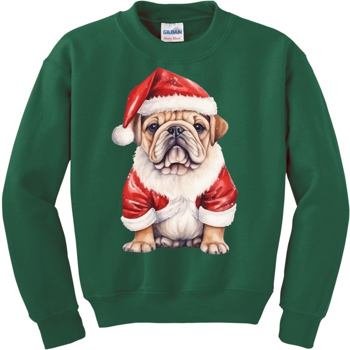 Christmas Pug Dog Cute Holiday Kids Sweatshirt