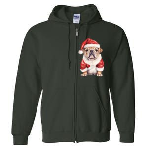 Christmas Pug Dog Cute Holiday Full Zip Hoodie