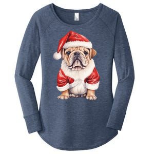 Christmas Pug Dog Cute Holiday Women's Perfect Tri Tunic Long Sleeve Shirt