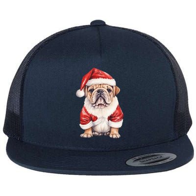 Christmas Pug Dog Cute Holiday Flat Bill Trucker Hat