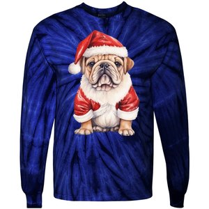 Christmas Pug Dog Cute Holiday Tie-Dye Long Sleeve Shirt