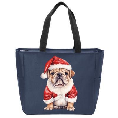 Christmas Pug Dog Cute Holiday Zip Tote Bag