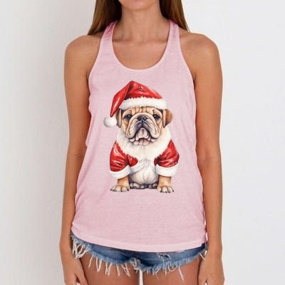 Christmas Pug Dog Cute Holiday Women's Knotted Racerback Tank