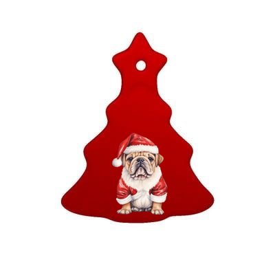 Christmas Pug Dog Cute Holiday Ceramic Tree Ornament