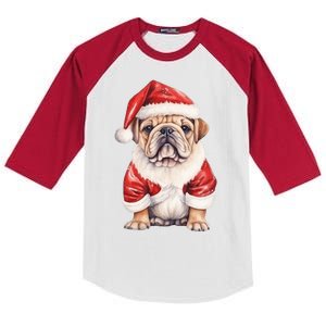 Christmas Pug Dog Cute Holiday Kids Colorblock Raglan Jersey