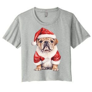 Christmas Pug Dog Cute Holiday Women's Crop Top Tee