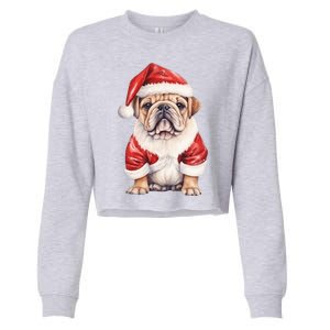 Christmas Pug Dog Cute Holiday Cropped Pullover Crew