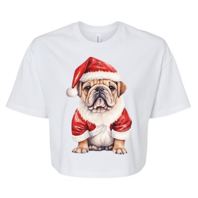 Christmas Pug Dog Cute Holiday Bella+Canvas Jersey Crop Tee