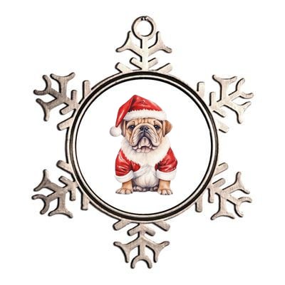 Christmas Pug Dog Cute Holiday Metallic Star Ornament