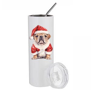 Christmas Pug Dog Cute Holiday Stainless Steel Tumbler