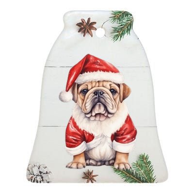 Christmas Pug Dog Cute Holiday Ceramic Bell Ornament