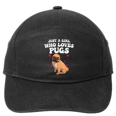 Cute Pug Design Dog Owner Puppy Pug Lover 7-Panel Snapback Hat