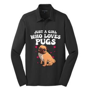 Cute Pug Design Dog Owner Puppy Pug Lover Silk Touch Performance Long Sleeve Polo