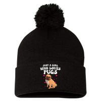 Cute Pug Design Dog Owner Puppy Pug Lover Pom Pom 12in Knit Beanie