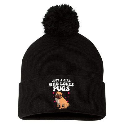 Cute Pug Design Dog Owner Puppy Pug Lover Pom Pom 12in Knit Beanie