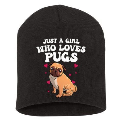 Cute Pug Design Dog Owner Puppy Pug Lover Short Acrylic Beanie