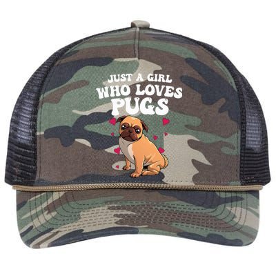 Cute Pug Design Dog Owner Puppy Pug Lover Retro Rope Trucker Hat Cap