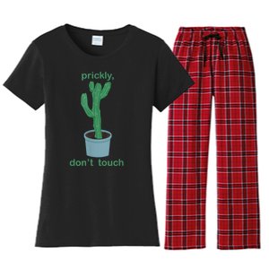 Cactus Prickly Don’T Touch Women's Flannel Pajama Set