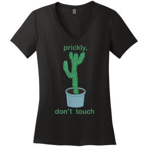 Cactus Prickly Don’T Touch Women's V-Neck T-Shirt