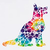 Colorful Polka Dots Dog International Dot Day Button