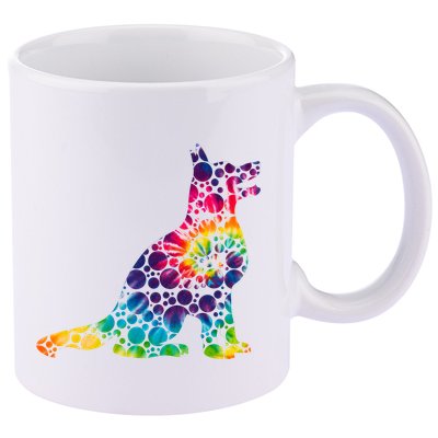 Colorful Polka Dots Dog International Dot Day 11oz C Handle Ceramic Mug