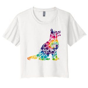 Colorful Polka Dots Dog International Dot Day Women's Crop Top Tee