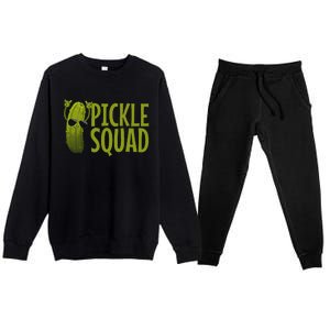 Cute Pickle Design Cucumber Pickle Lover Premium Crewneck Sweatsuit Set