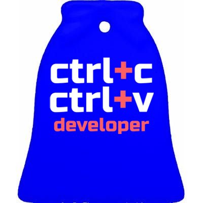 Copy Paste Developer Ctrl C Ctrl V Coder Gift Ceramic Bell Ornament