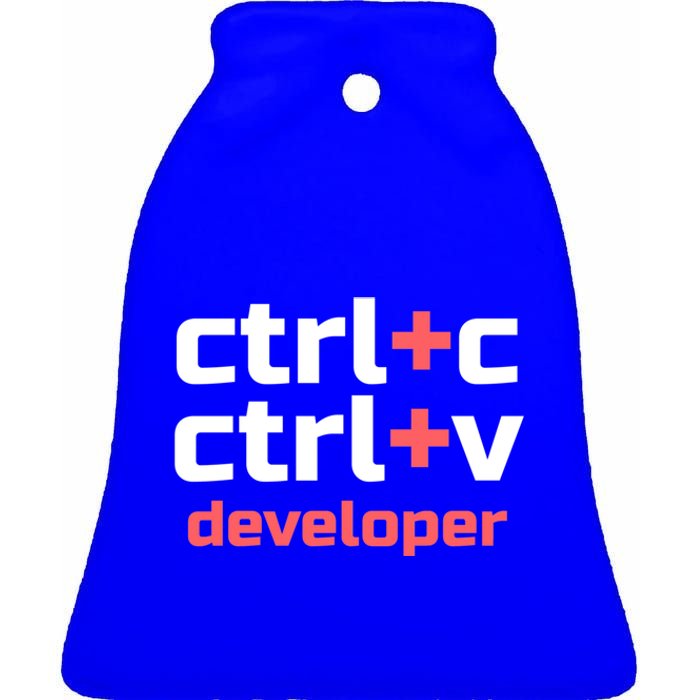 Copy Paste Developer Ctrl C Ctrl V Coder Gift Ceramic Bell Ornament