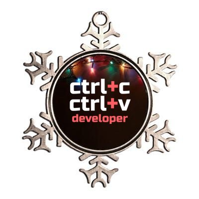 Copy Paste Developer Ctrl C Ctrl V Coder Gift Metallic Star Ornament