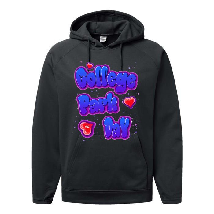 College Park Day Airbrush Performance Fleece Hoodie