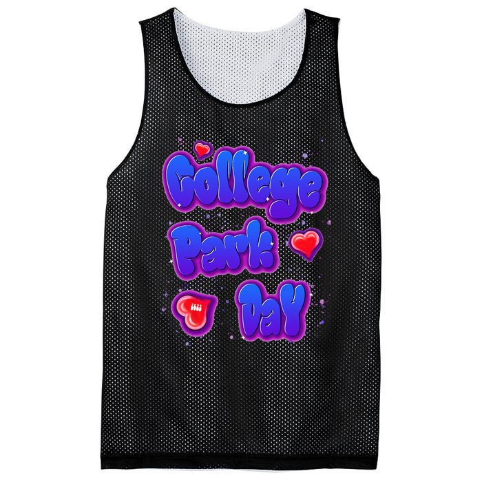 College Park Day Airbrush Mesh Reversible Basketball Jersey Tank