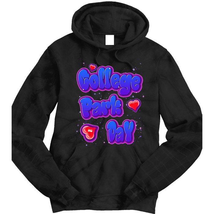 College Park Day Airbrush Tie Dye Hoodie