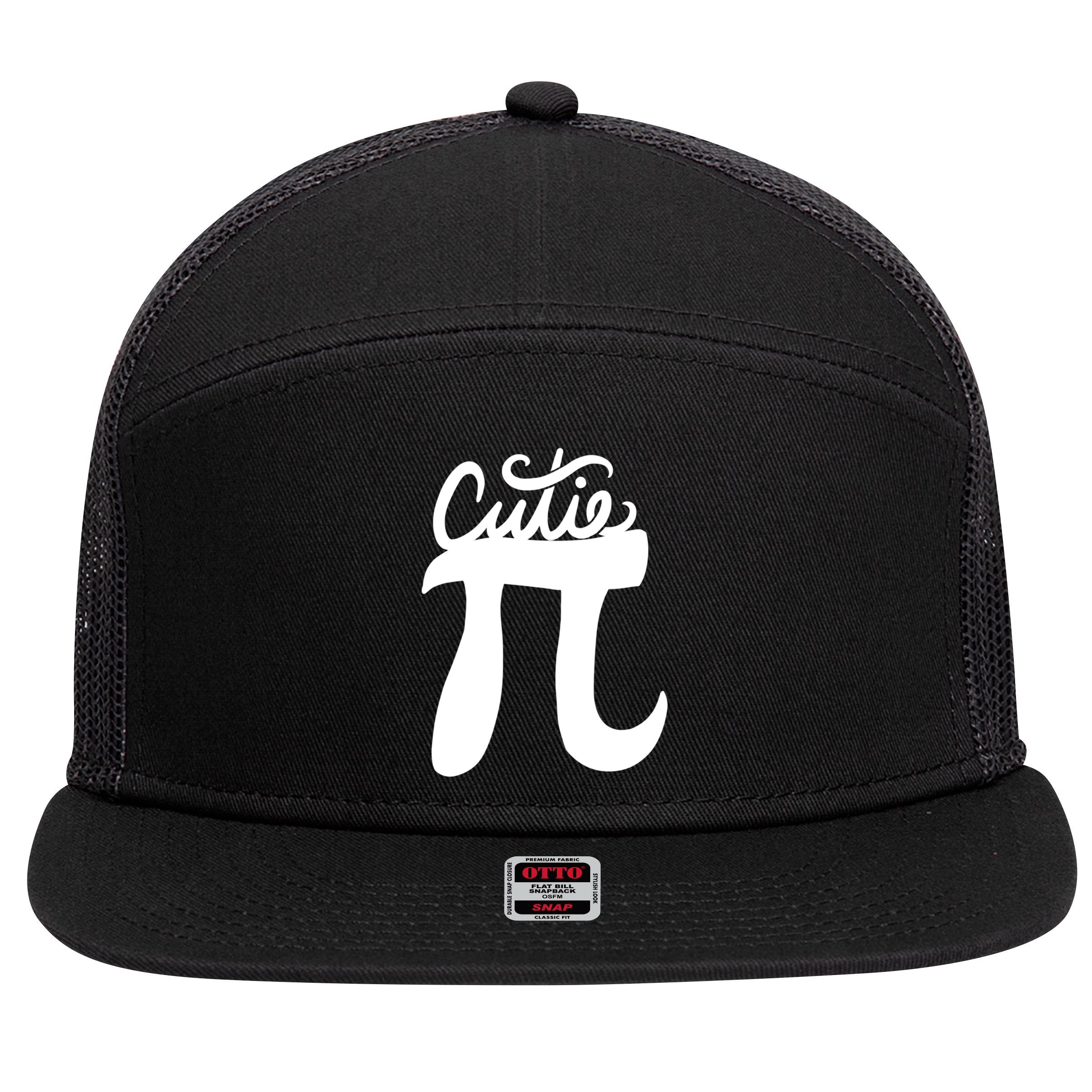 Cutie Pi Day Art Pi Symbol 7 Panel Mesh Trucker Snapback Hat