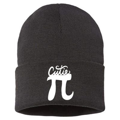 Cutie Pi Day Art Pi Symbol Sustainable Knit Beanie