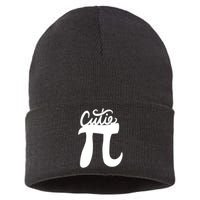 Cutie Pi Day Art Pi Symbol Sustainable Knit Beanie