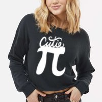 Cutie Pi Day Art Pi Symbol Cropped Pullover Crew