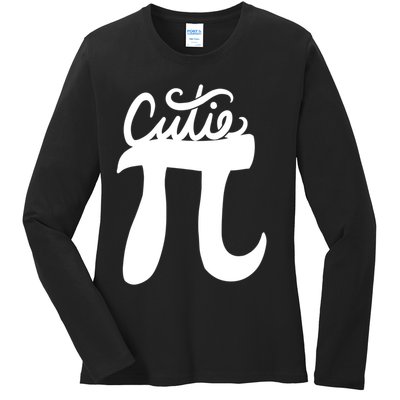 Cutie Pi Day Art Pi Symbol Ladies Long Sleeve Shirt