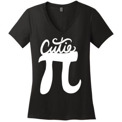 Cutie Pi Day Art Pi Symbol Women's V-Neck T-Shirt