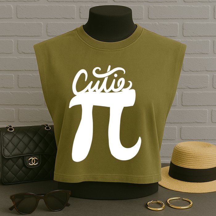 Cutie Pi Day Art Pi Symbol Garment-Dyed Women's Muscle Tee