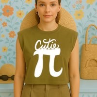 Cutie Pi Day Art Pi Symbol Garment-Dyed Women's Muscle Tee