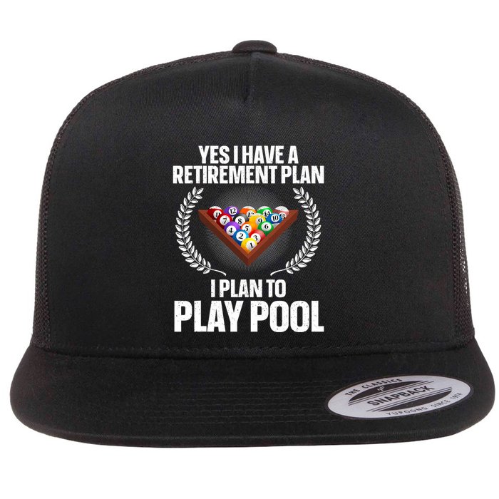 Cool Pool Design For Billiards Lover Pool Player Flat Bill Trucker Hat