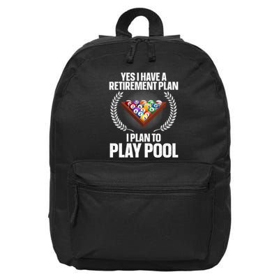Cool Pool Design For Billiards Lover Pool Player 16 in Basic Backpack
