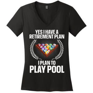 Cool Pool Design For Billiards Lover Pool Player Women's V-Neck T-Shirt