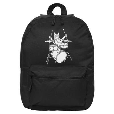 Cat Playing Drums Drum Kit 16 in Basic Backpack